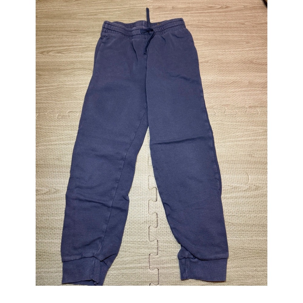 H&M Kids Navy Blue Fleece Jogger Pants Size 10 Drawstring Sweatpants
